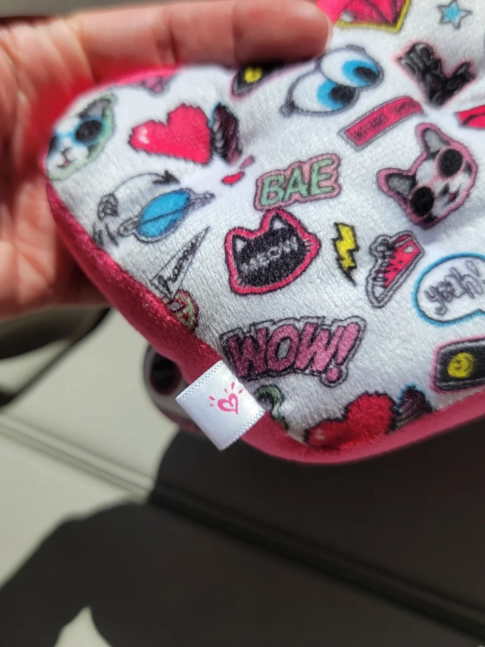 Justice Plush Pink Emoji Print Pet Bed
